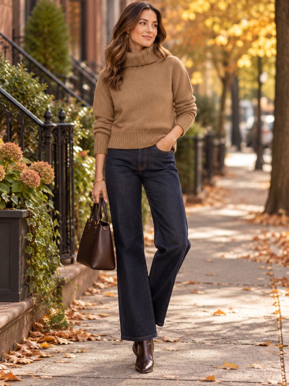 J.Crew 100% Wool Camel Brown Turtleneck Sweater Size Small